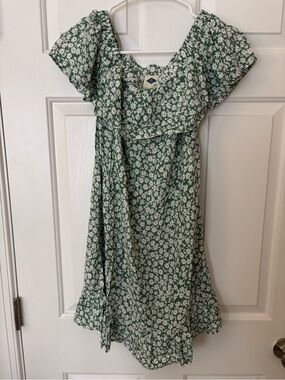 Sadie Robertson x Wild Blue Green Floral Off The Shoulder Midi Dress XS